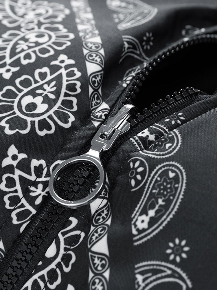 Reversible Paisley Puffer Coat
