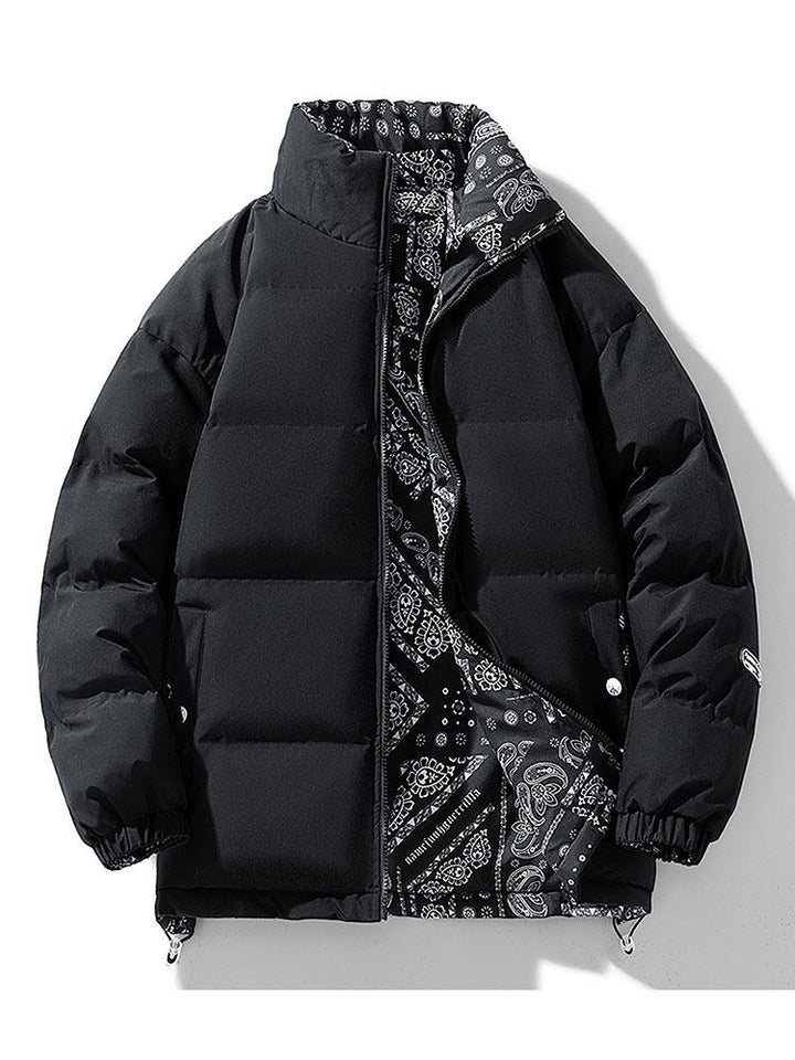 Reversible Paisley Puffer Coat