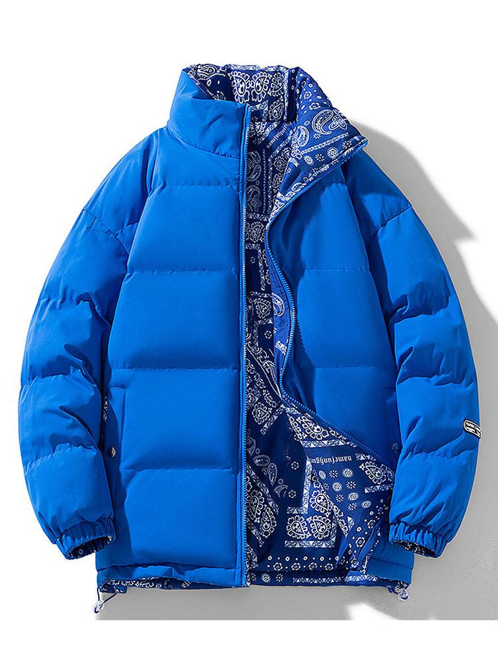 Reversible Paisley Puffer Coat