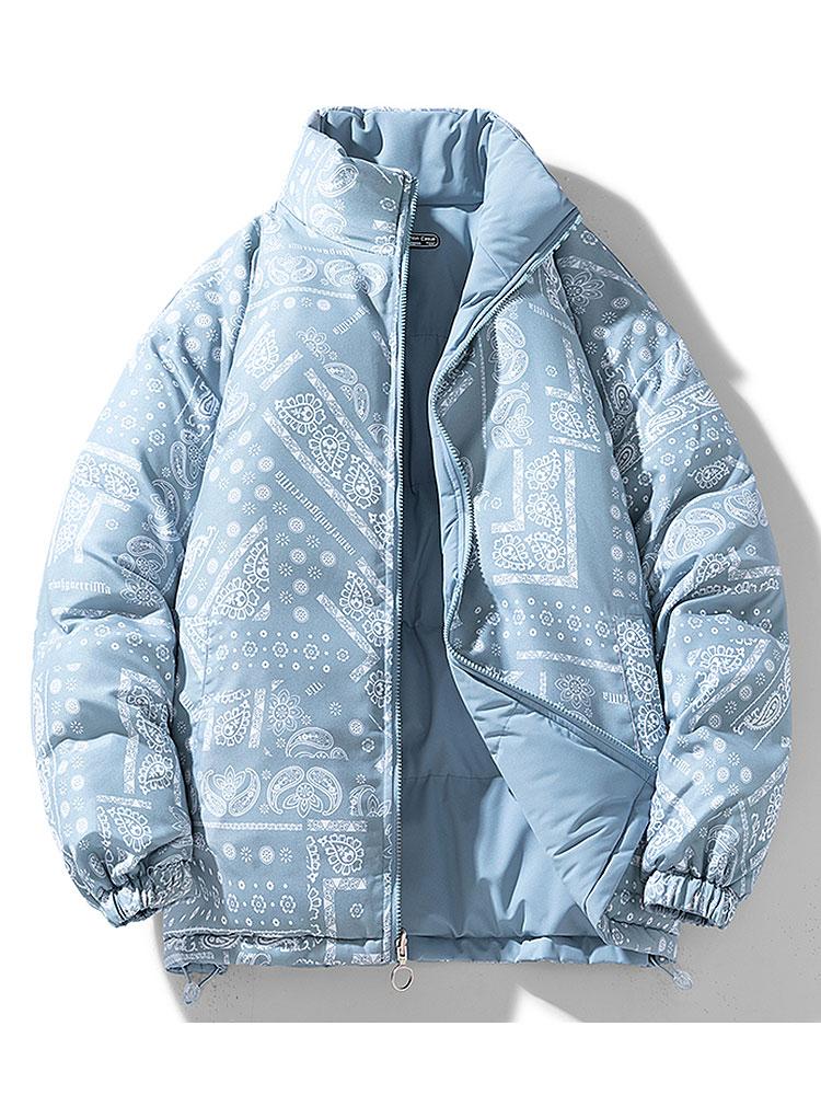 Reversible Paisley Puffer Coat
