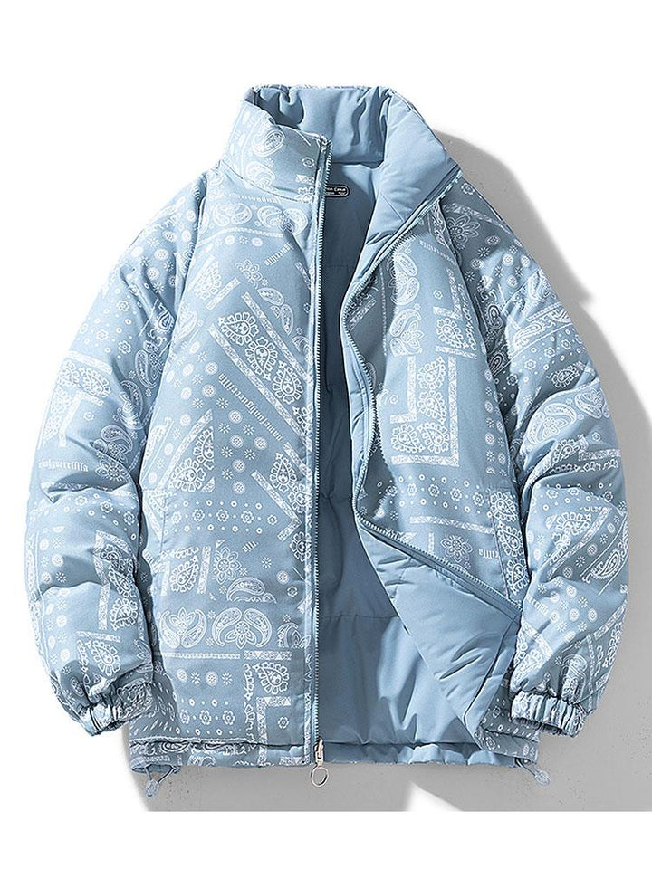 Reversible Paisley Puffer Coat