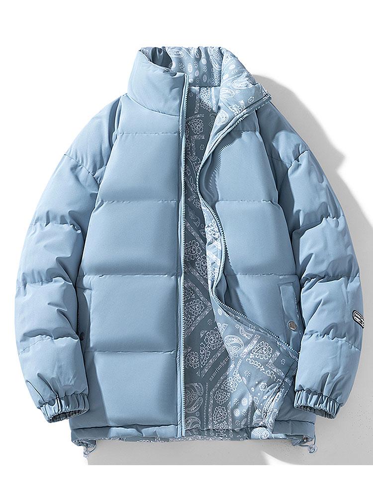 Reversible Paisley Puffer Coat