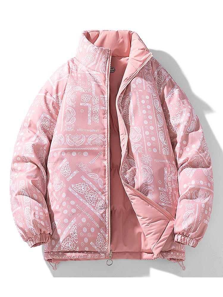 Reversible Paisley Puffer Coat