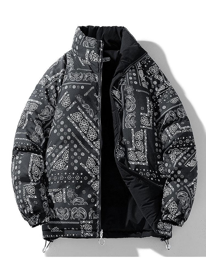 Reversible Paisley Puffer Coat