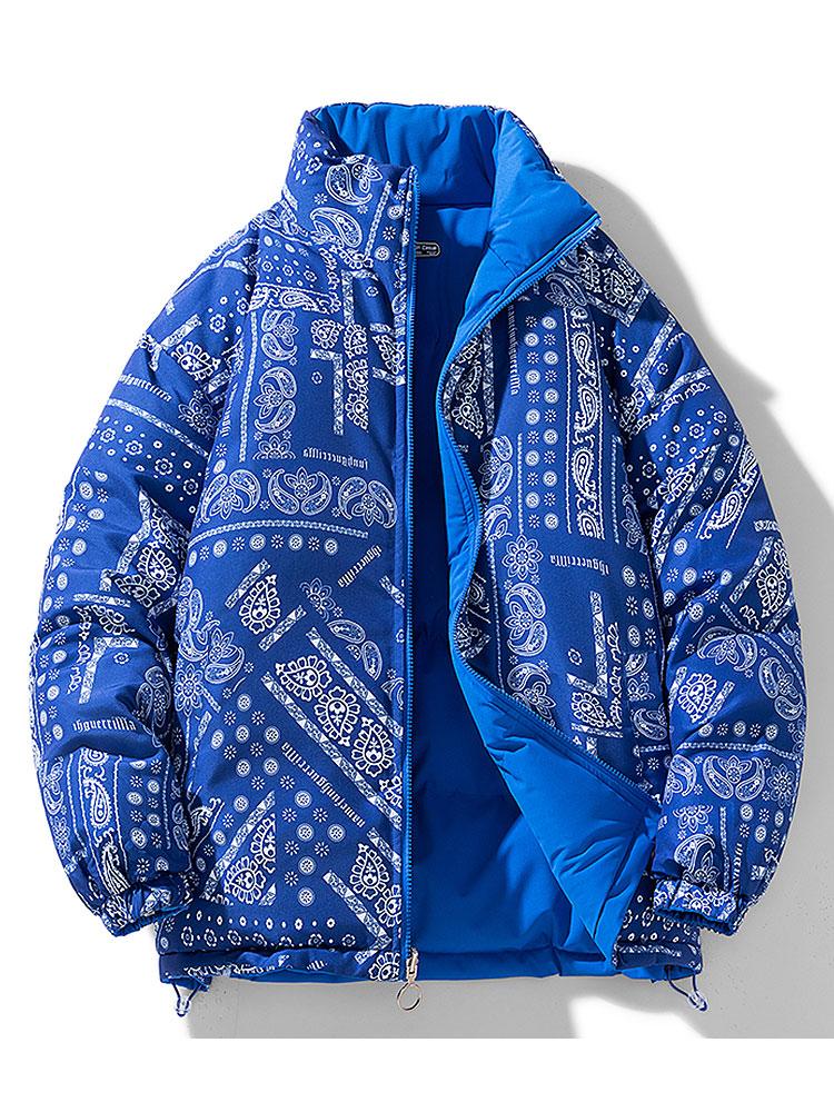 Reversible Paisley Puffer Coat