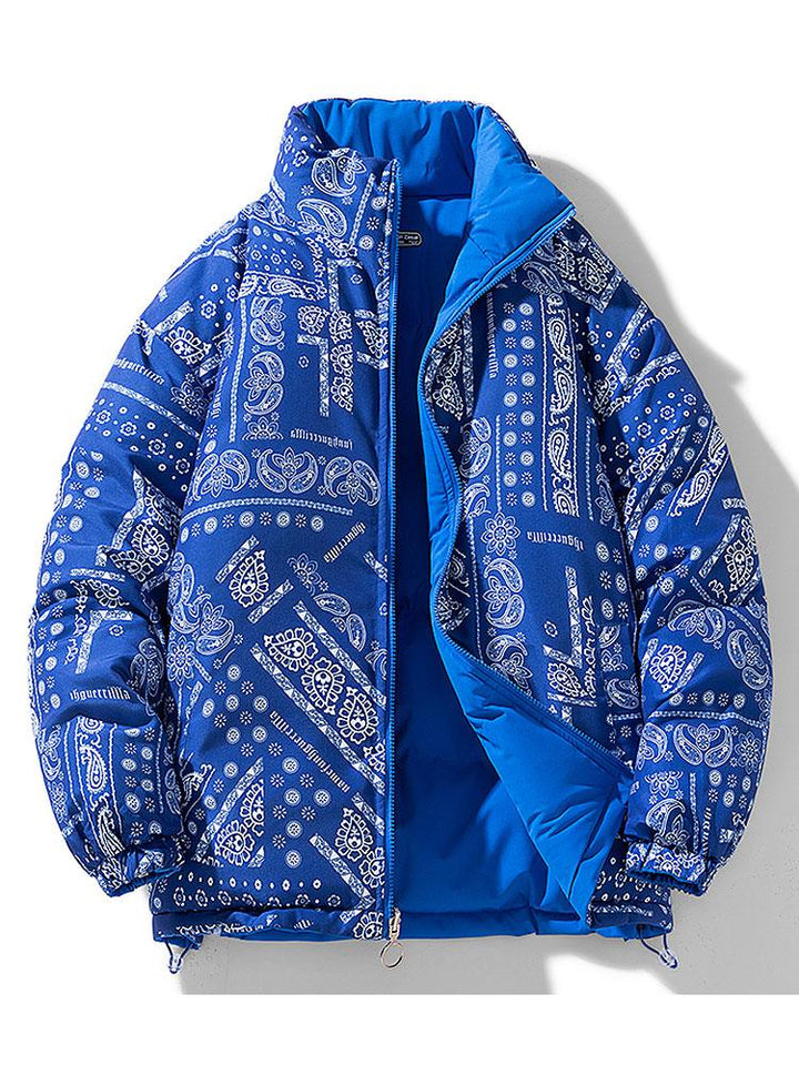 Reversible Paisley Puffer Coat
