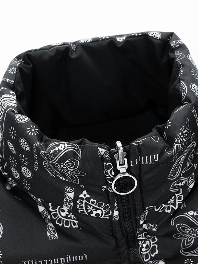 Reversible Paisley Puffer Coat