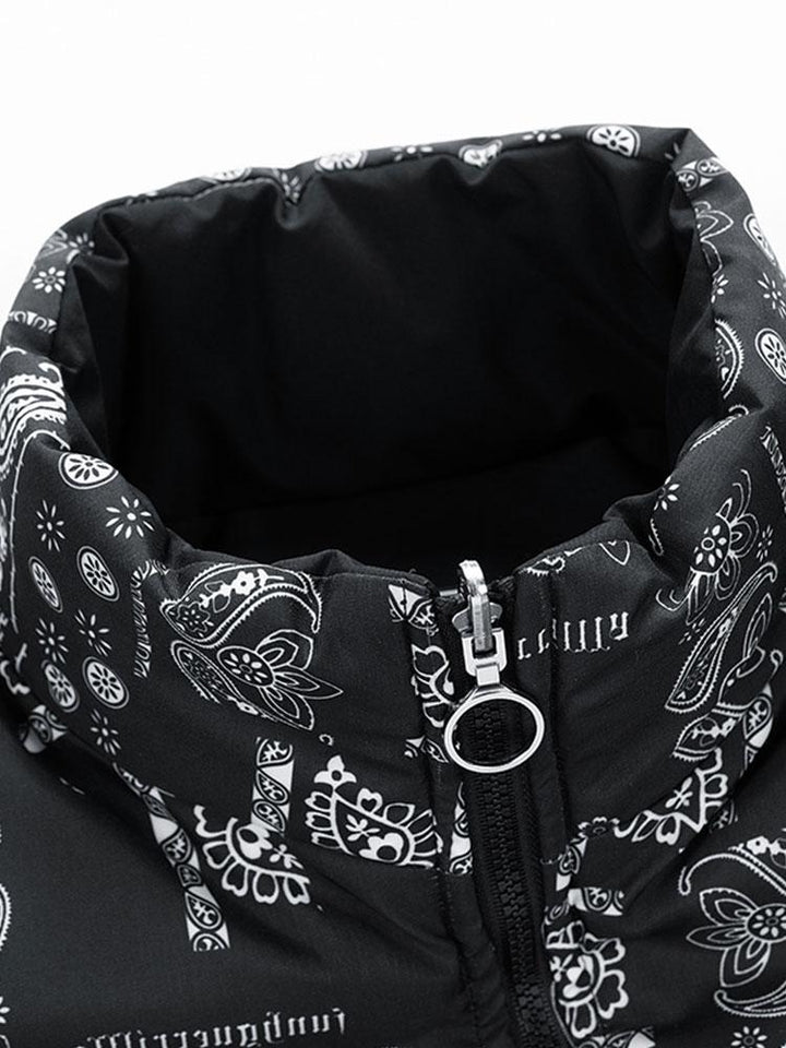 Reversible Paisley Puffer Coat