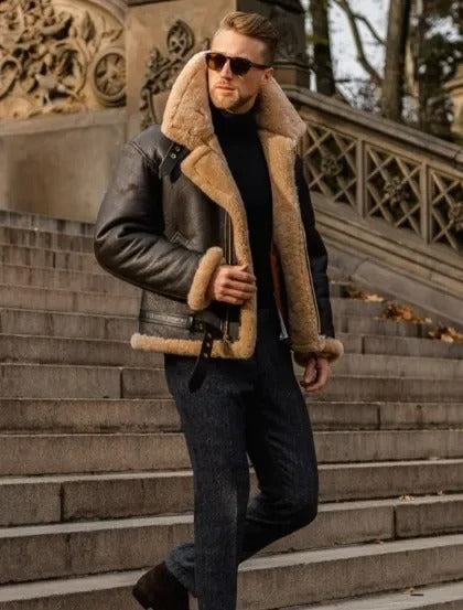 Luxury Sheepskin B3 Pilot Jacket – Men’s Aviator Flight Jacket