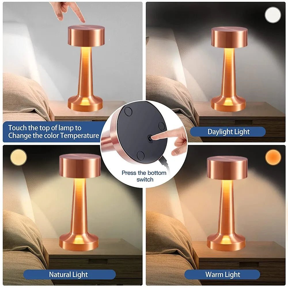 Retro Metallic Touch Sensor Table Lamp