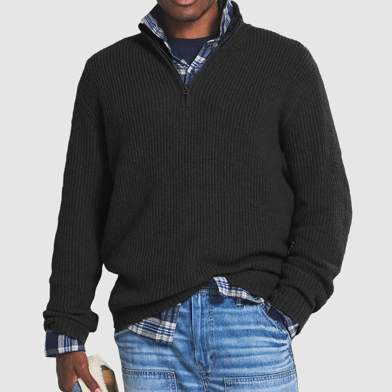 Warm Zip-Up Collar Sweater