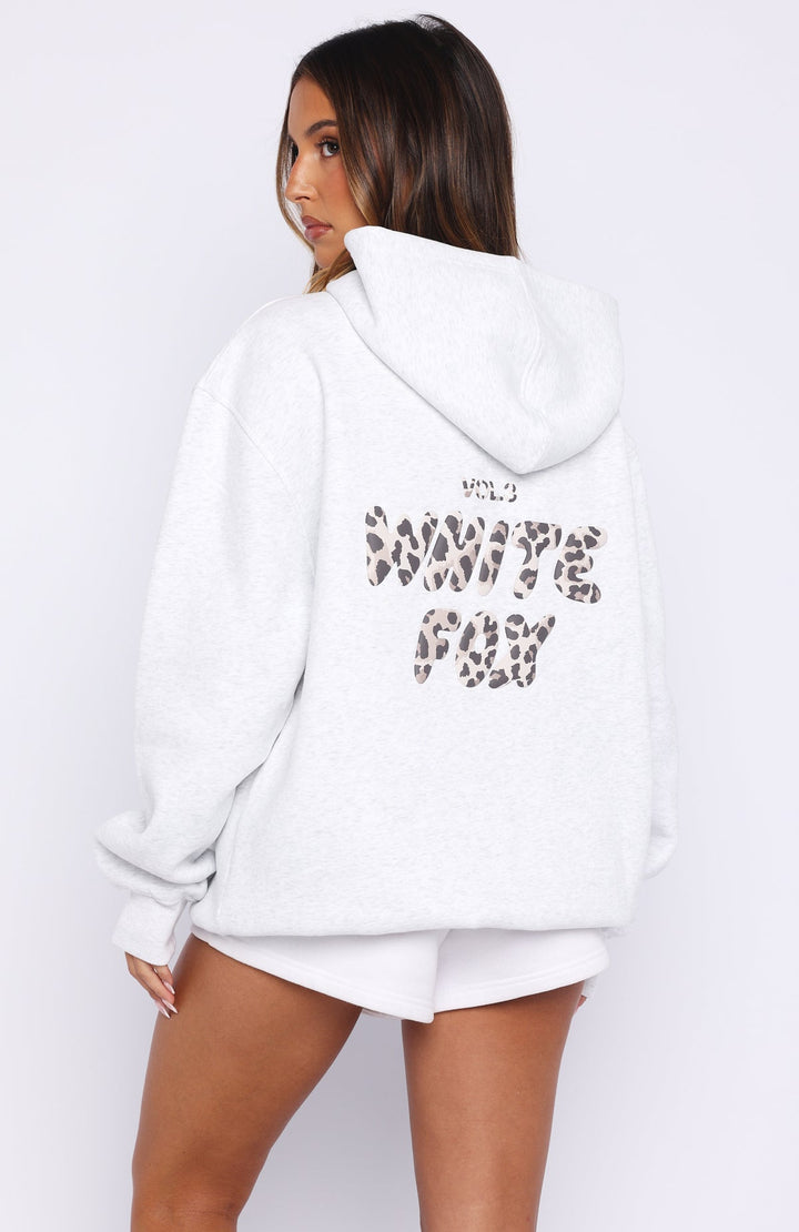 White Fox - Leopard Printed Oversized Hoodie