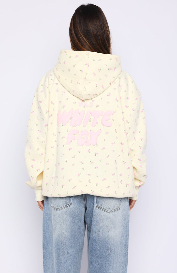 White Fox - Oversized Lemon Ditsy Prin Hoodie