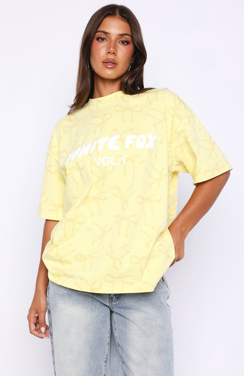 White Fox - Oversized Tee Lemon Bow