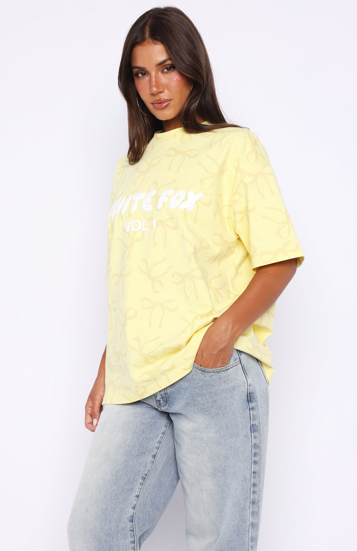 White Fox - Oversized Tee Lemon Bow