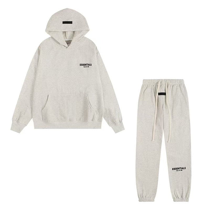 FEAR OF GOD Essentials Unisex Fleece Set – Cozy Streetwear Hoodie & Pants
